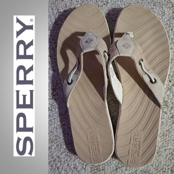 Sperry Topsider thong sandals women's size 8 tan - Picture 1 of 10